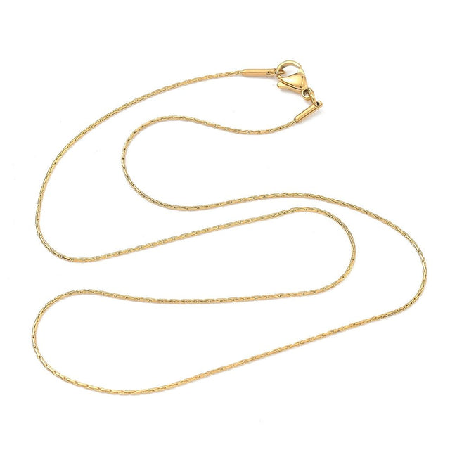 Wasserdichte Boston Halskette mit Karabinerverschluss – 18K Vergoldet Stahl (45cm) - Uniq Perler - 117457