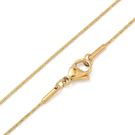 Water-resistant Boston Necklace with Lobster Clasp – 18K Gold-plated Steel (45cm) - Uniq Perler - 117457