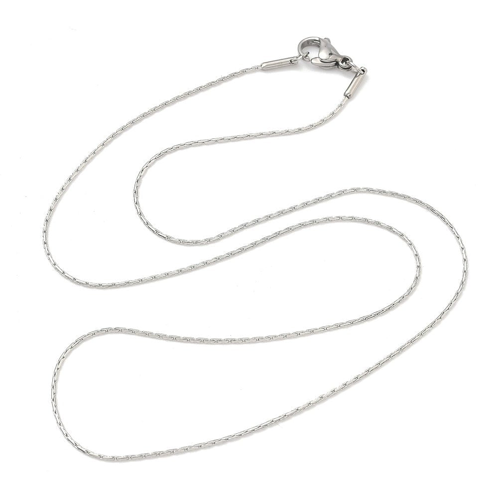 Wasserdichte Boston Halskette mit Karabinerverschluss – Stahl (45cm) - Uniq Perler - 117458