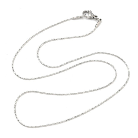 Water-resistant Boston Necklace with Lobster Clasp – Steel (45cm) - Uniq Perler - 117458