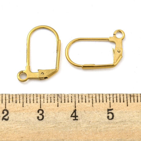 Vandfast Bricure - 18K Forgyldt Stål (17,5mm), 1 par - Uniq Perler - 122176