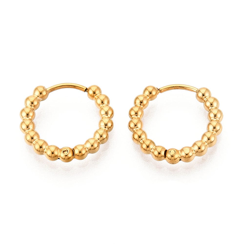 Vandfast Bubble Creoler - 14K Forgyldt Stål (15mm) - Uniq Perler - 115213