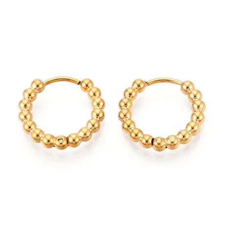 Vandfast Bubble Creoler - 14K Forgyldt Stål (15mm) - Uniq Perler - 115213