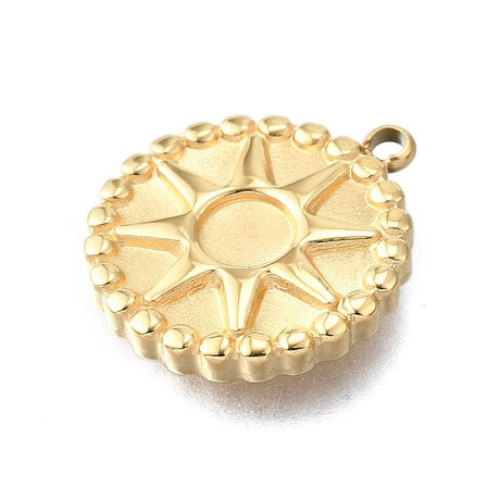 Vandfast Cabochon Indfatning – 14K Forgyldt Stål, Rund (4mm) 2 stk. - Uniq Perler - 119127