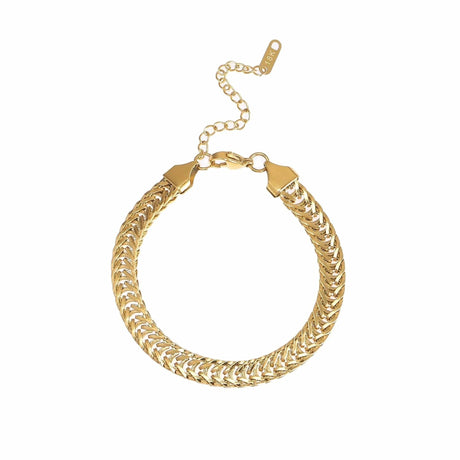Vandfast Chunky Armbånd - 18K Forgyldt Stål (18+5cm) - Uniq Perler - 764678