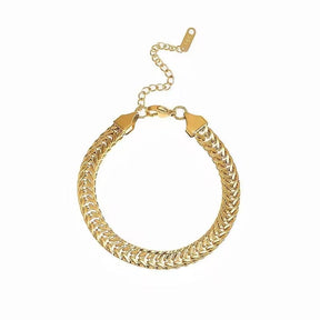Water-resistant Chunky Bracelet, Gold-plated Steel. - Uniq Perler - 843467