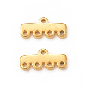 Vandfast Connector Mellemled, Forgyldt Stål, 2 stk. - Uniq Perler - 753566