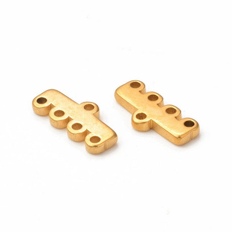 Vandfast Connector Mellemled, Forgyldt Stål, 2 stk. - Uniq Perler - 753566