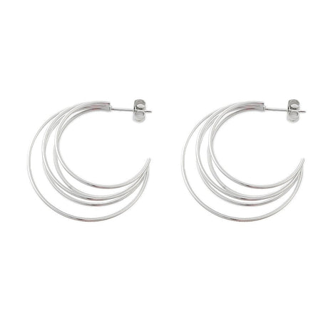 Vandfast Creoler Med Flere Lag, Stål, (32mm) - Uniq Perler - 114908