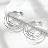 Vandfast Creoler Med Flere Lag, Stål, (32mm) - Uniq Perler - 114908