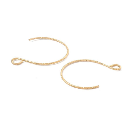 Vandfast Creoler Med Mønster - Forgyldt Stål (23,5x18mm) - Uniq Perler - 874680