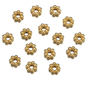 Wasserdichte Daizy Metallperlen – Vergoldet Stahl (4mm), 10 Stück - Uniq Perler - 112083