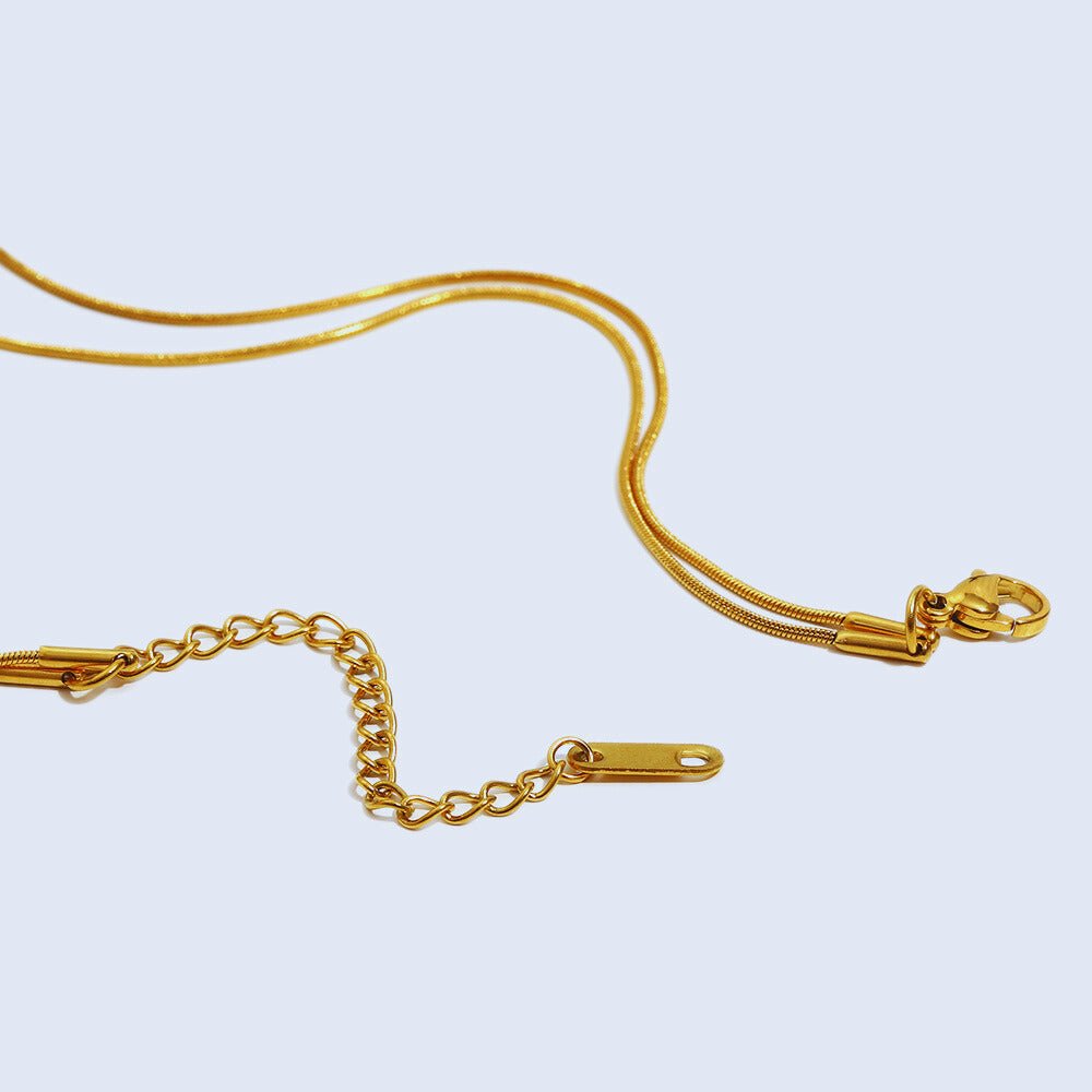 Vandfast Dobbelt Halskæde - 18K Forgyldt Stål (41/45+5cm) - Uniq Perler - 113812