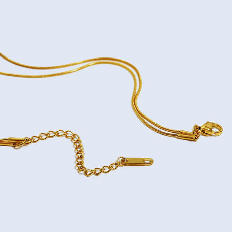 Vandfast Dobbelt Halskæde - 18K Forgyldt Stål (41/45+5cm) - Uniq Perler - 113812