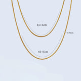 Vandfast Dobbelt Halskæde - 18K Forgyldt Stål (41/45+5cm) - Uniq Perler - 113812