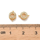 Vandfast Donut Mellemled Med Zirkonia – 18K Forgyldt Messing (9x6x3,5mm) 2 stk. - Uniq Perler - 123895