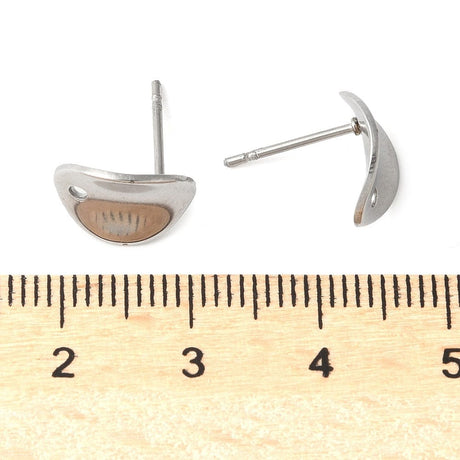 Vandfast Dråbe Ørestikkere, Stål, ( 11x8,5mm) - Uniq Perler - 957924