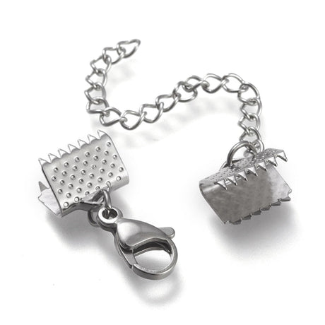 Vandfast Endestykke med Karabinlås og Kæde – Stål (33mm) - Uniq Perler - 