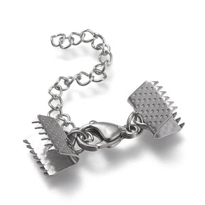 Vandfast Endestykke med Karabinlås og Kæde – Stål (33mm) - Uniq Perler - 