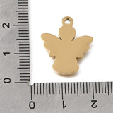 Vandfast Engel Vedhæng – 18K Forgyldt Stål (20x17mm) - Uniq Perler - 126246