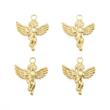 Vandfast Engle Vedhæng - 18K Forgyldt Stål (23x20mm) 2 stk - Uniq Perler - 