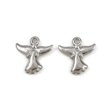 Vandfast Engle Vedhæng - Stål (12.5x12x2mm) 2 stk - Uniq Perler - 