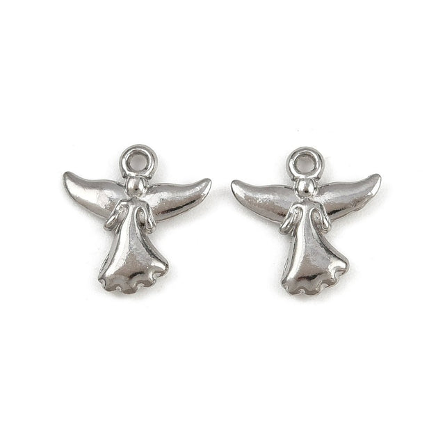 Vandfast Engle Vedhæng - Stål (12.5x12x2mm) 2 stk - Uniq Perler - 