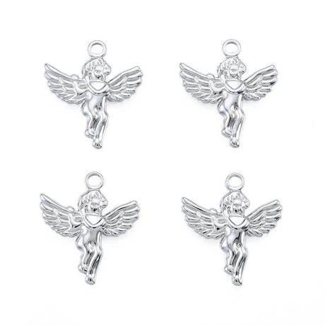 Vandfast Engle Vedhæng - Stål (23x20mm) 2 stk - Uniq Perler - 