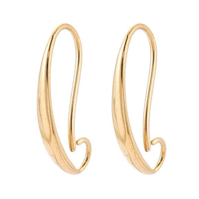 Water-resistant Simple Ear Hook – 18K Gold-plated Steel (18.5x3mm) - Uniq Perler - 115337