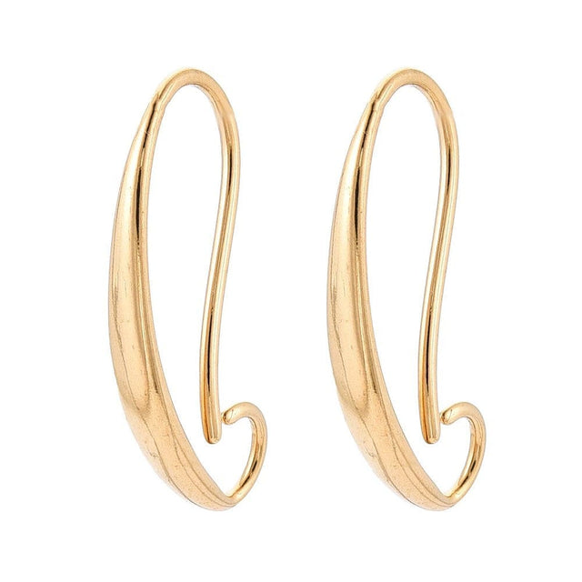 Vandfast Enkel Ørekrog – 18K Forgyldt Stål (18,5x3mm) - Uniq Perler - 115337