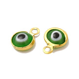 Vandfast Evil Eye Vedhæng, Assorteret Farver, 18K Forgyldt Stål, 9,5mm, 10 stk. - Uniq Perler - 113738