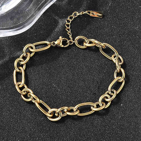 Vandfast Figaro Armbånd – 18K Forgyldt Stål (16cm) - Uniq Perler - 115825