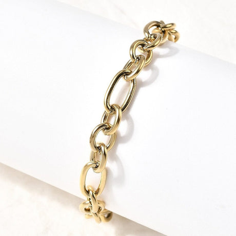 Vandfast Figaro Armbånd – 18K Forgyldt Stål (16cm) - Uniq Perler - 115825