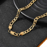 Vandfast Figaro Halskæde – 22K Forgyldt Stål (50cm) - Uniq Perler - 115723