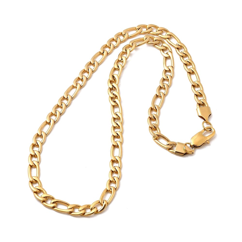 Vandfast Figaro Halskæde – 22K Forgyldt Stål (50cm) - Uniq Perler - 115723