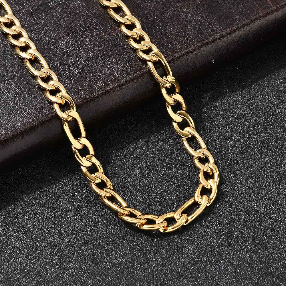 Vandfast Figaro Halskæde – 22K Forgyldt Stål (50cm) - Uniq Perler - 115723