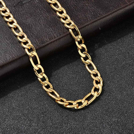 Vandfast Figaro Halskæde – 22K Forgyldt Stål (50cm) - Uniq Perler - 115723