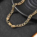 Vandfast Figaro Halskæde – 22K Forgyldt Stål (55cm) - Uniq Perler - 115722