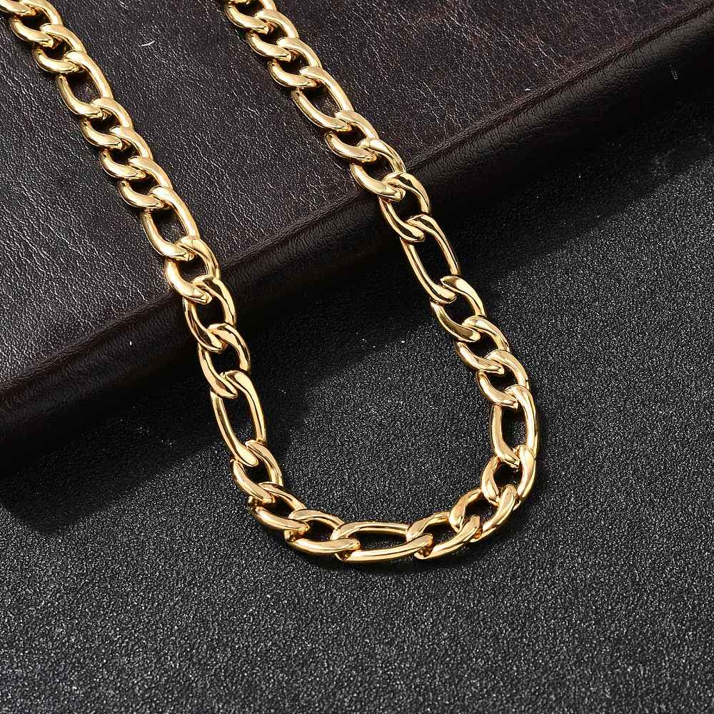 Vandfast Figaro Halskæde – 22K Forgyldt Stål (55cm) - Uniq Perler - 115722