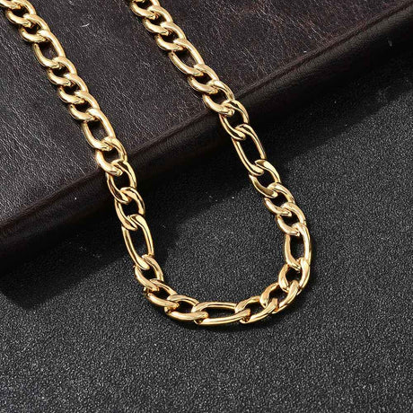 Vandfast Figaro Halskæde – 22K Forgyldt Stål (55cm) - Uniq Perler - 115722