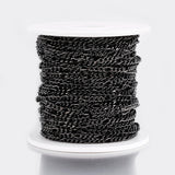 Vandfast Figaro Kæde – Sort Stål, Facetteret (4~6x3x0,8mm) - Uniq Perler - 125034