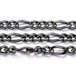 Vandfast Figaro Kæde – Sort Stål, Facetteret (4~6x3x0,8mm) - Uniq Perler - 125034