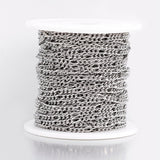 Vandfast Figaro Kæde – Stål, Facetteret (4~6x3x0,8mm) 1 meter - Uniq Perler - 125027