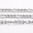 Vandfast Figaro Kæde – Stål, Facetteret (4~6x3x0,8mm) 1 meter - Uniq Perler - 125027