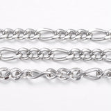 Vandfast Figaro Kæde – Stål, Facetteret (4~6x3x0,8mm) 1 meter - Uniq Perler - 125027