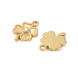 Vandfast Firkløver Vedhæng, Forgyldt, (18x13mm) - Uniq Perler - 091218