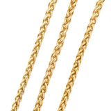 Vandfast Flettet Kæde, Forgyldt Stål, (4mm, 1m) - Uniq Perler - 358488