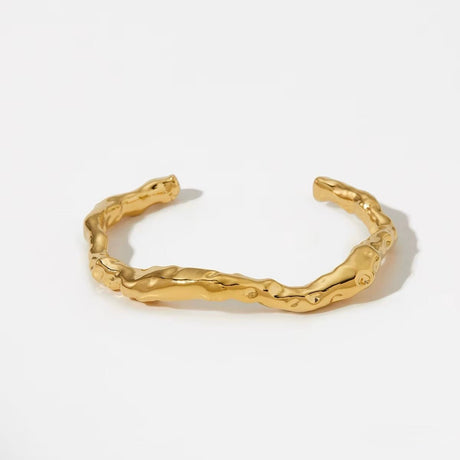 Vandfast Forgyldt Armbånd, Organsk look - Uniq Perler - 46899