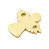 Vandfast forgyldt stål connector – Engel, 18K Forgyldt (15x14,5mm, 4 stk) - Uniq Perler - 116179