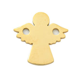 Vandfast forgyldt stål connector – Engel, 18K Forgyldt (15x14,5mm, 4 stk) - Uniq Perler - 116179